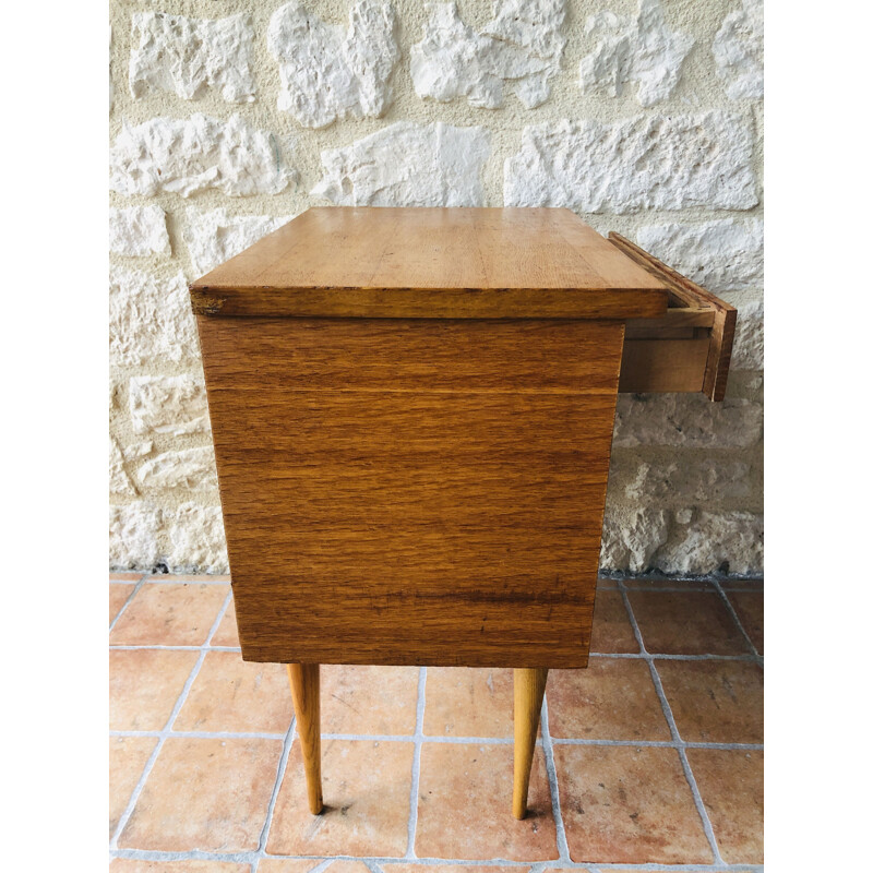 Vintage beech bedside table 1950s