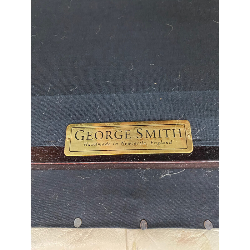 Pouf vintage en cuir par Maison George Smith Newcastel Londres