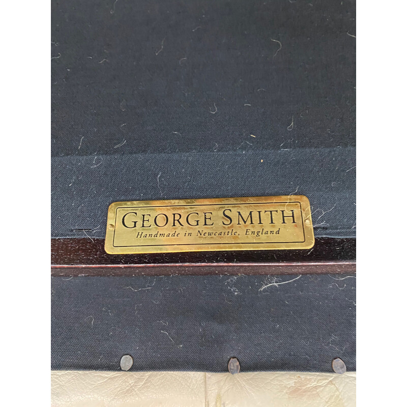 Puff vintage de cuero de Maison George Smith Newcastel London