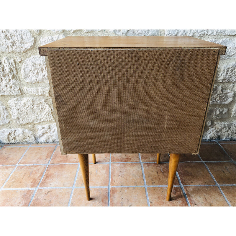 Vintage beech bedside table 1950s