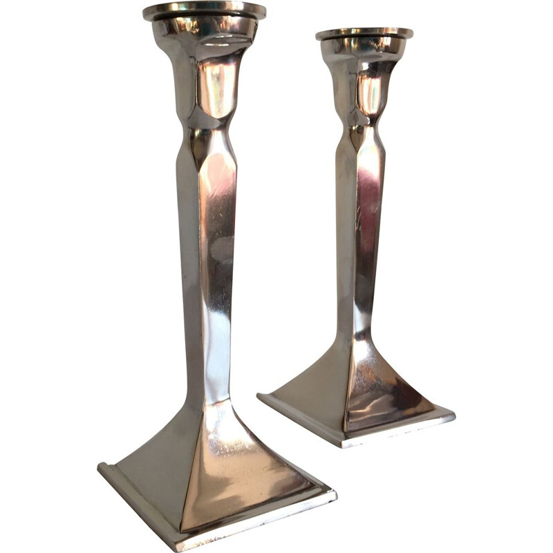 Pair of vintage neo classic candle holders