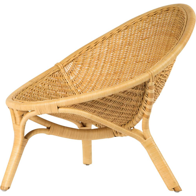 Vintage rattan armchair by Nanna Ditzel 1950s