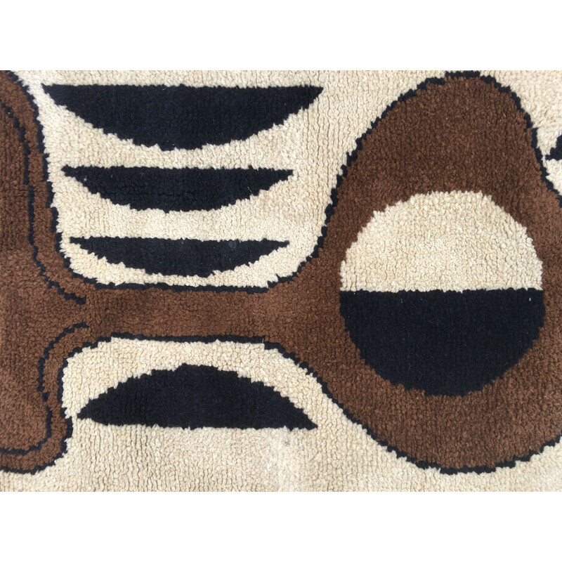 Vintage wool rug or tapestry 1960s