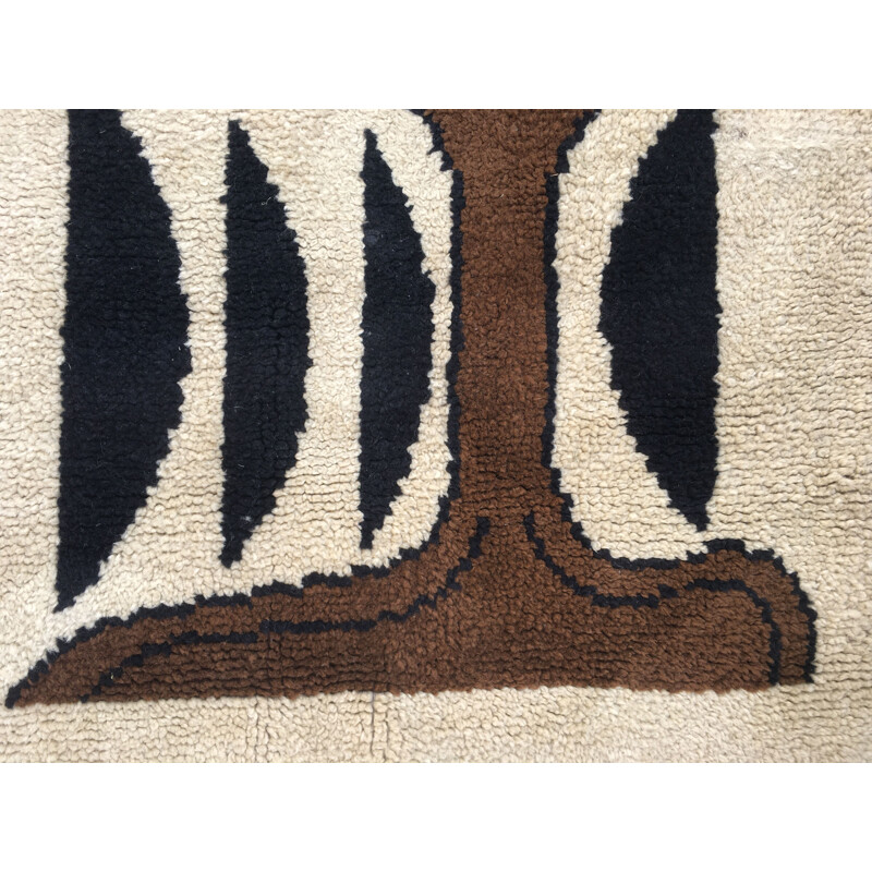 Vintage wool rug or tapestry 1960s