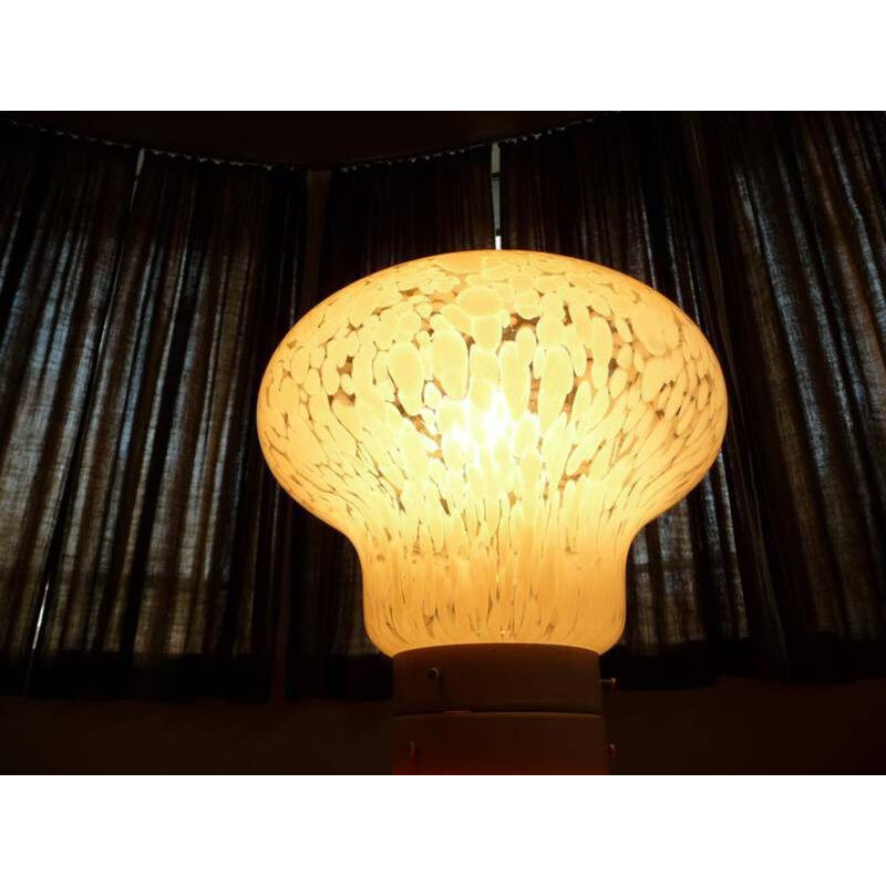 Lampe vintage à double éclairage en verre par Carlo Nason, Italie 1960
