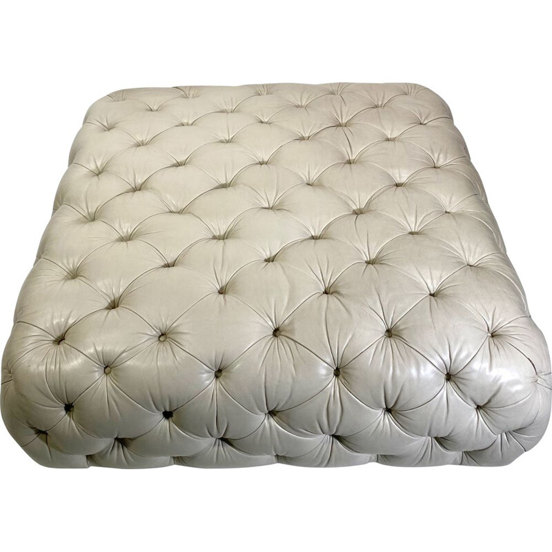 Pouf in pelle vintage della Maison George Smith Newcastel London