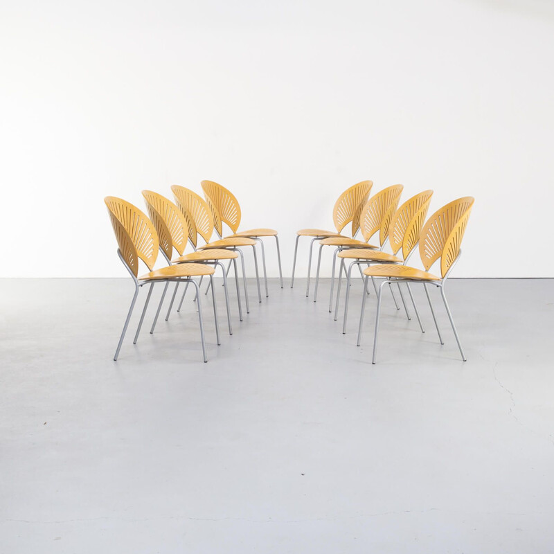 Lot de 8 chaises vintage Nanna Ditzel "3258" pour Fredericia Stolefabrik, Danemark 1960