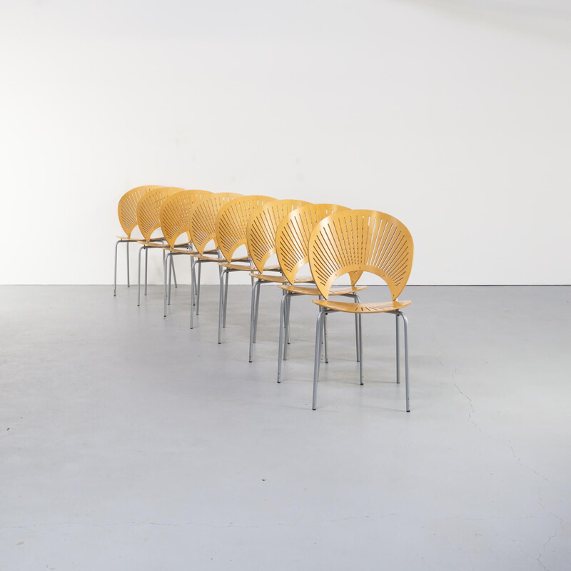 Set of 8 vintage Nanna Ditzel "3258" chair for Fredericia Stolefabrik, Denmark 1960s