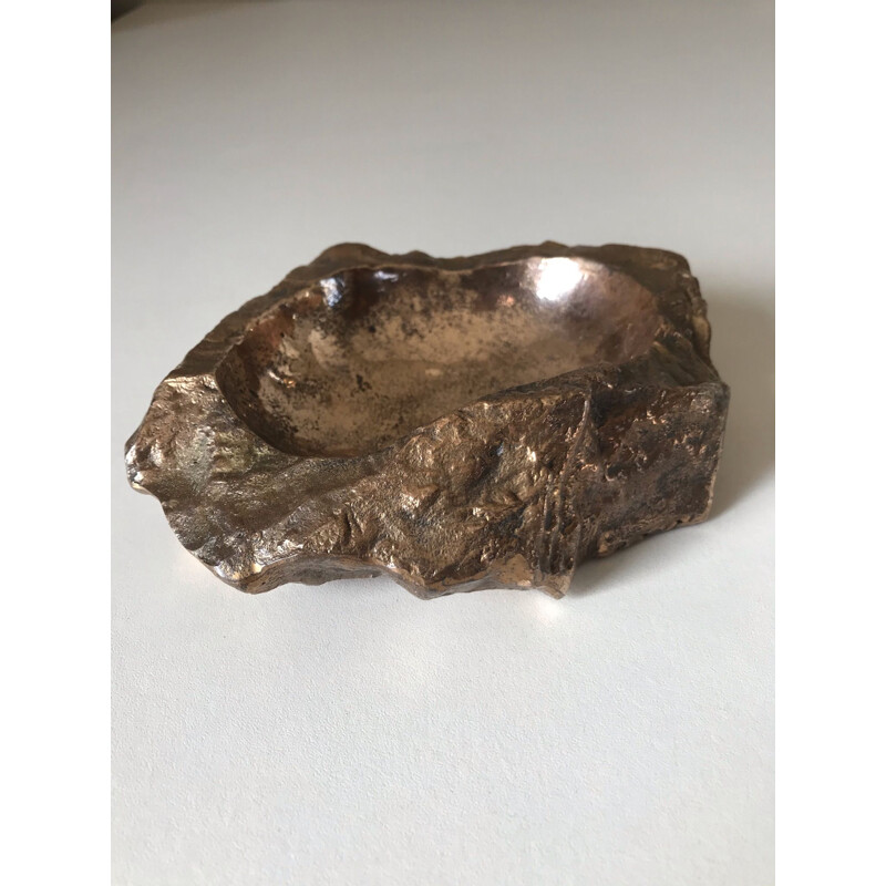 Vintage ashtray roc by Monique gerber bronze 1970s