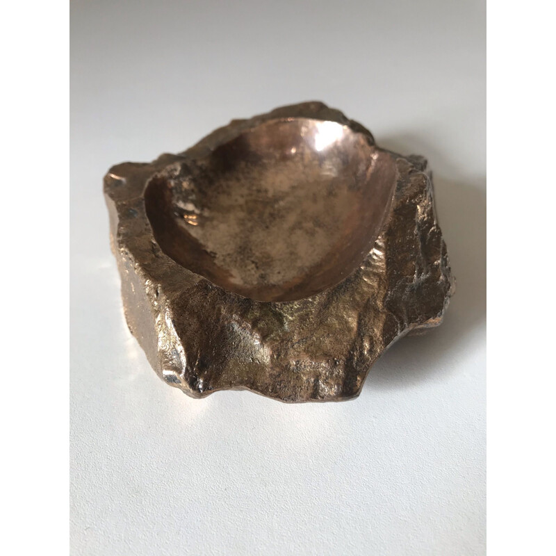 Vintage ashtray roc by Monique gerber bronze 1970s