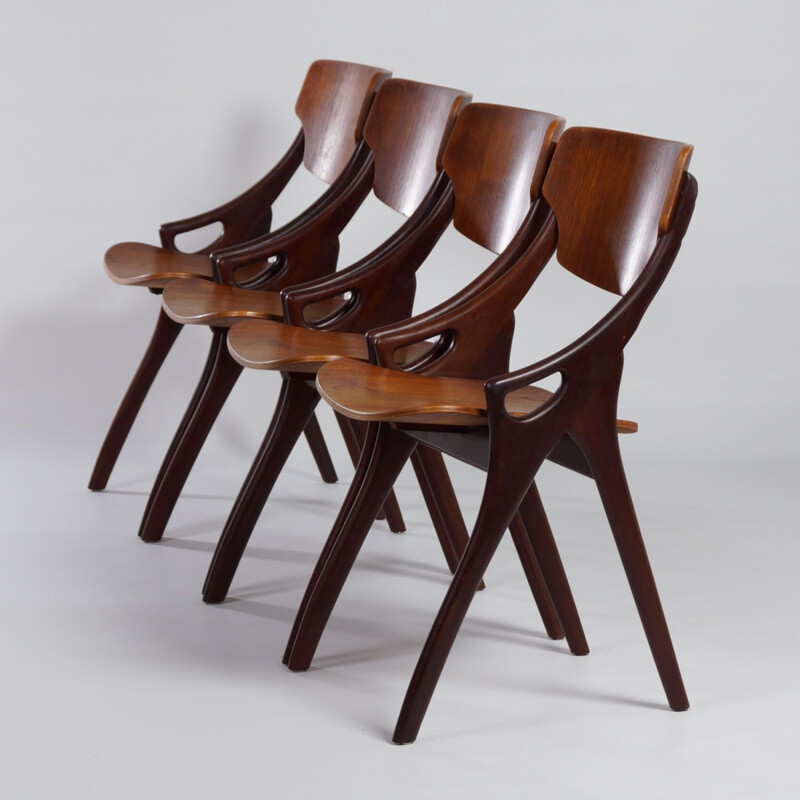 Lot de 4 chaises vintage en teck par Hovmand Olsen pour Mogens Kold, Danemark 1960