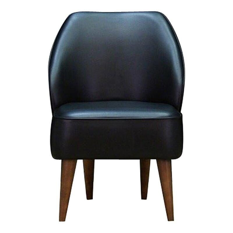 Fauteuil vintage en cuir noir scandinave 1990