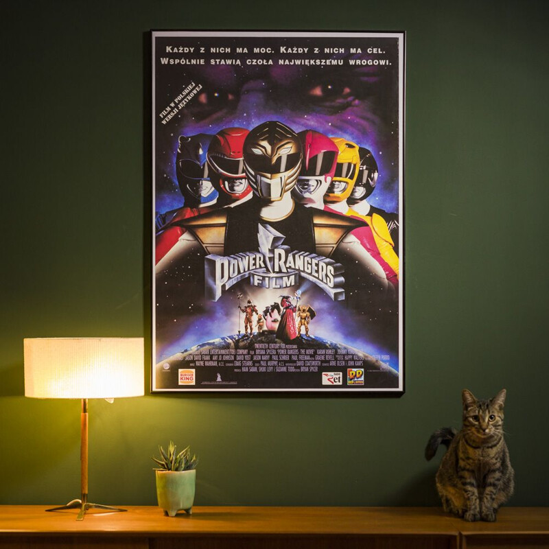 Affiche vintage de film Power Rangers par Bryan Spicer, Pologne