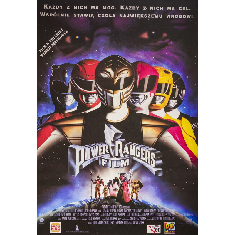 Affiche vintage de film Power Rangers par Bryan Spicer, Pologne