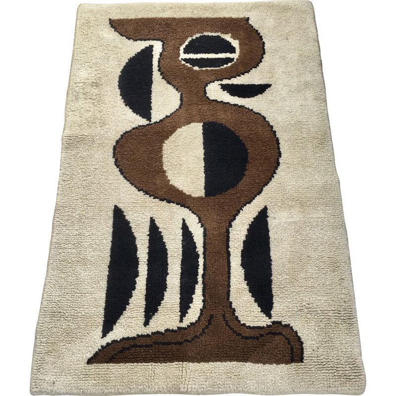 Vintage wool rug or tapestry 1960s