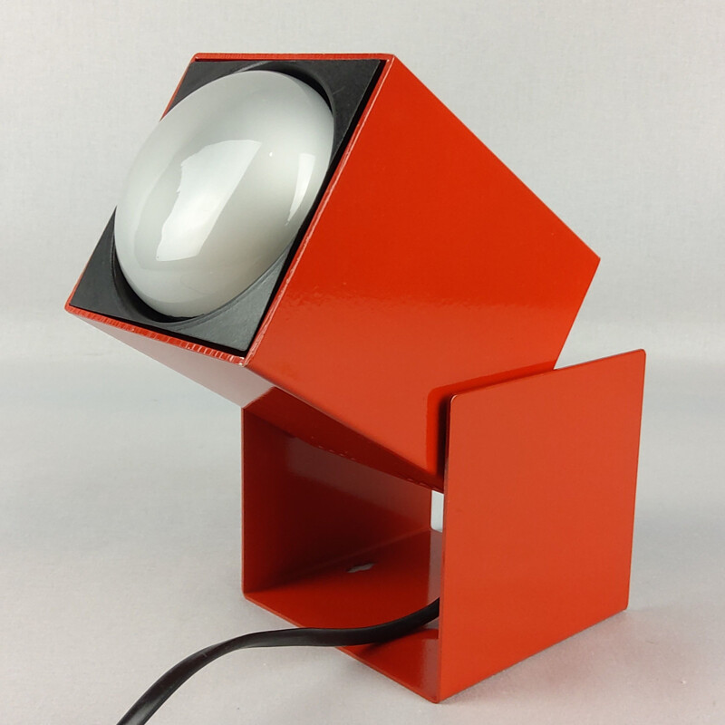 Vintage wall lamp Lita cube red 1960s