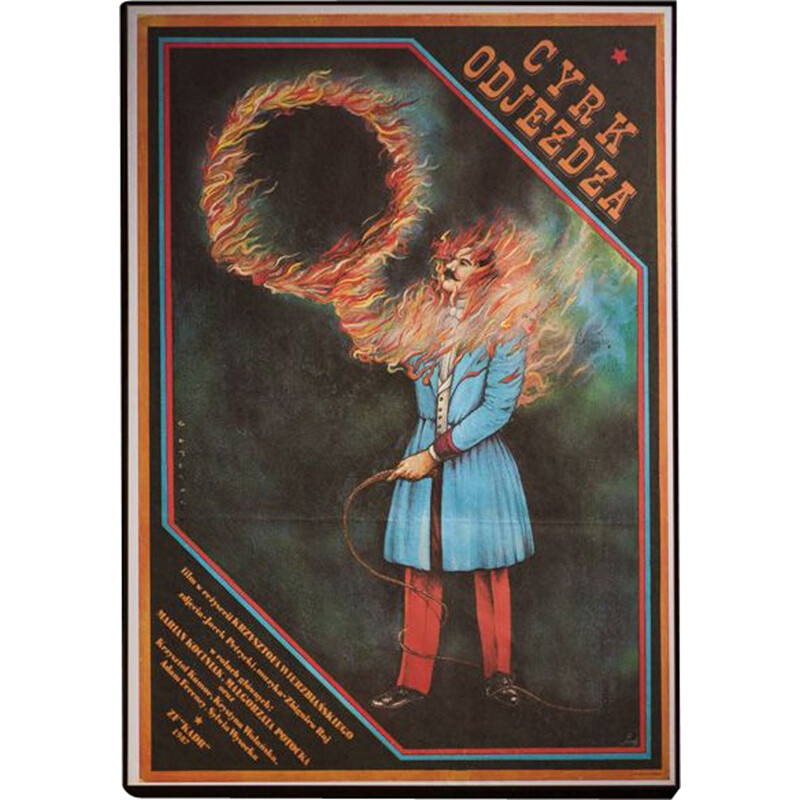 Affiche vintage de film "Cyrk Odjeżdża" par Obłucki Janusz, Pologne 1987