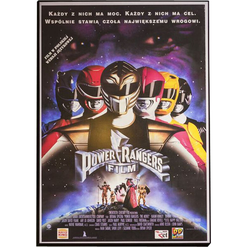 Poster d'epoca del film Power Rangers di Bryan Spicer, Polonia