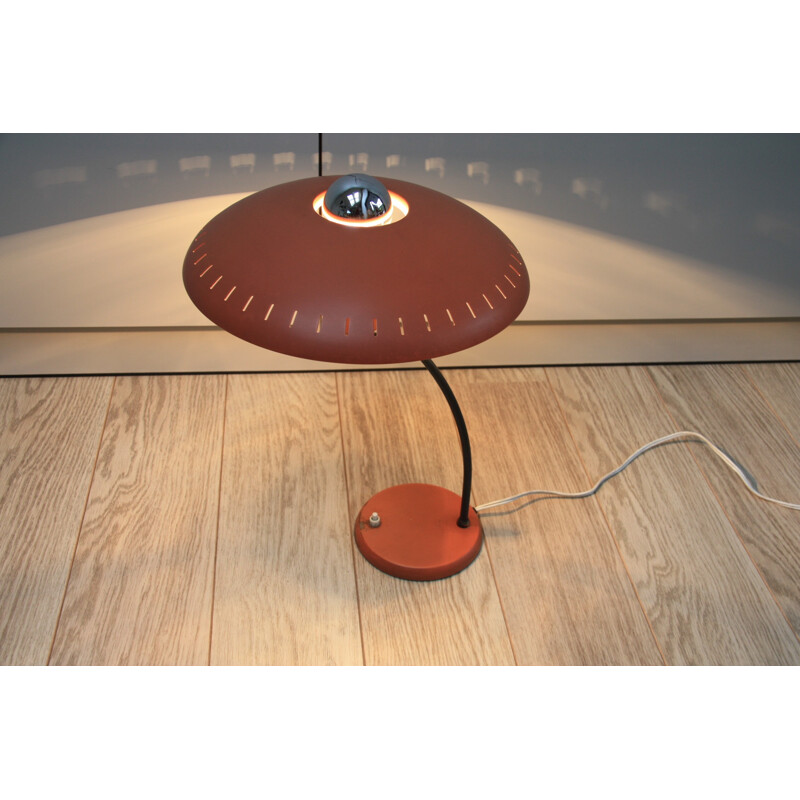 Philips desk lamp in orange metal, Louis KALFF - 1960s