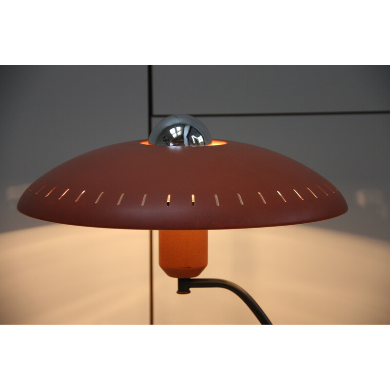 Philips desk lamp in orange metal, Louis KALFF - 1960s