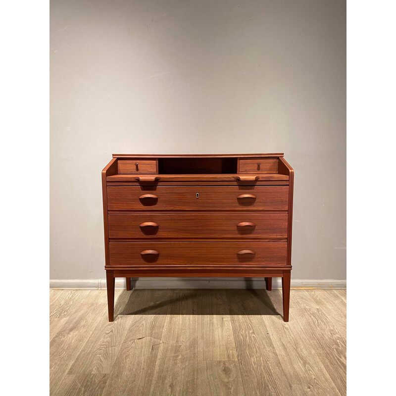 Vintage chest of drawers veneered desk wdrawers and a retractable top