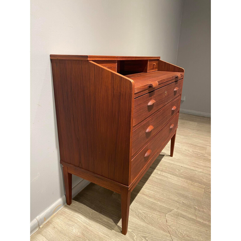 Vintage chest of drawers veneered desk wdrawers and a retractable top