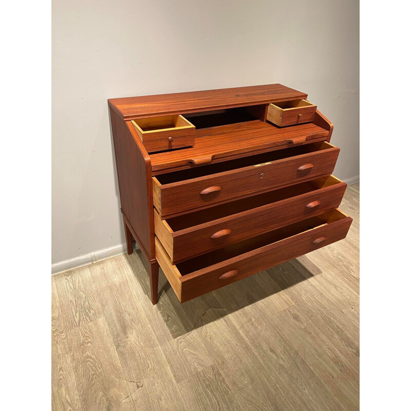 Vintage chest of drawers veneered desk wdrawers and a retractable top