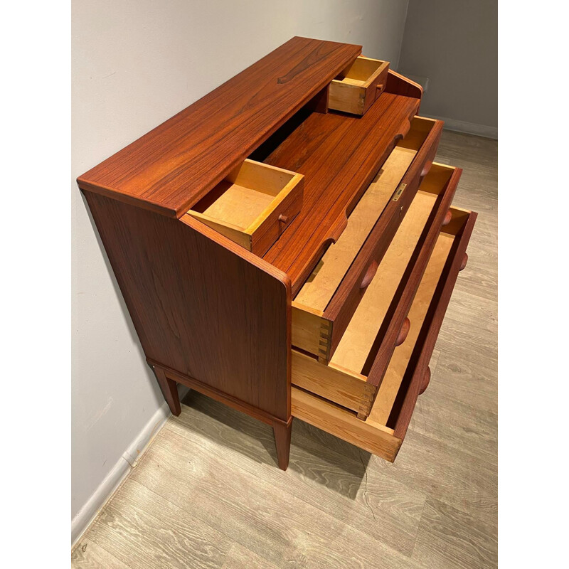 Vintage chest of drawers veneered desk wdrawers and a retractable top