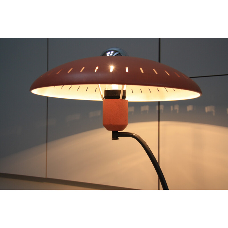 Lampe de bureau Philips en métal orange, Louis KALFF - 1960