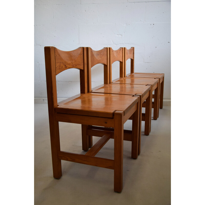 Set of 4 Vintage Pine Dining Chairs by Ilmari Tapiovaara Mid Century 1960s