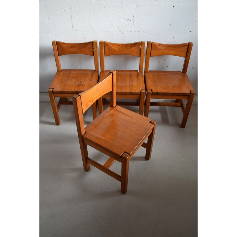 Juego de 4 sillas de pino vintage de Ilmari Tapiovaara Mid Century 1960