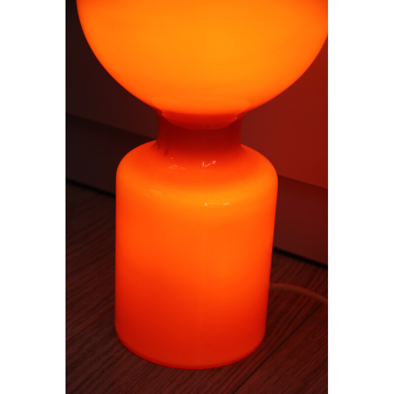 Philips table lamp in orange glass, Jean Paul EMONDS-ALT - 1970s