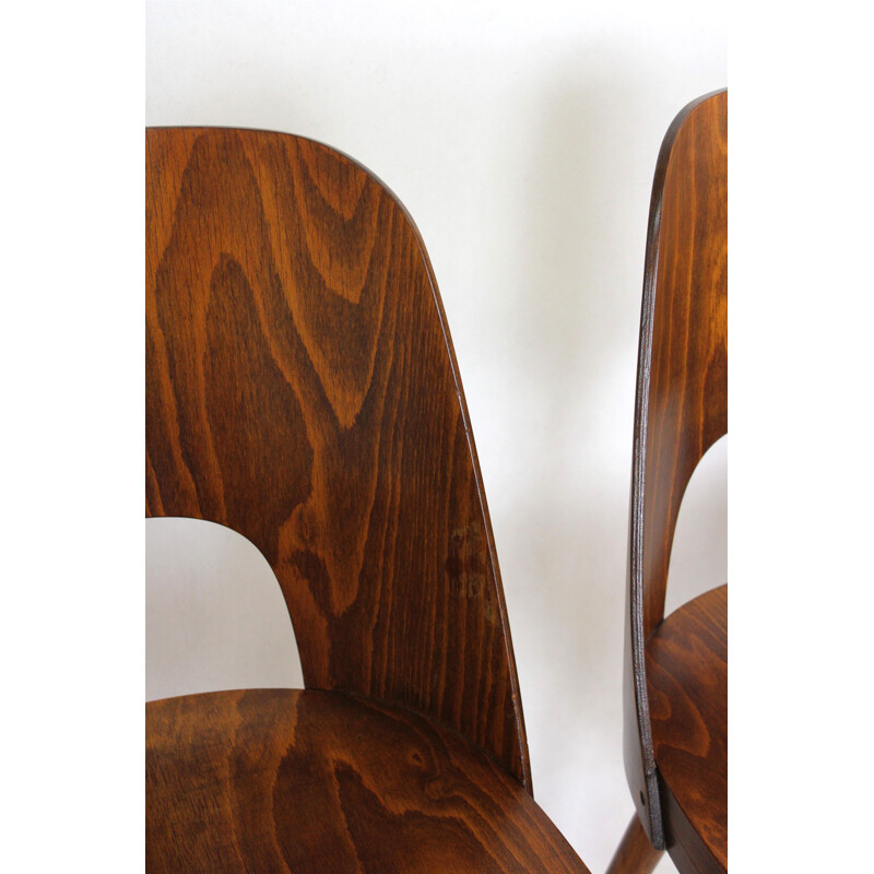 Set of 4 vintage N 515 Wooden Dining Chairs by Oswald Haerdtl for Ton 1950s