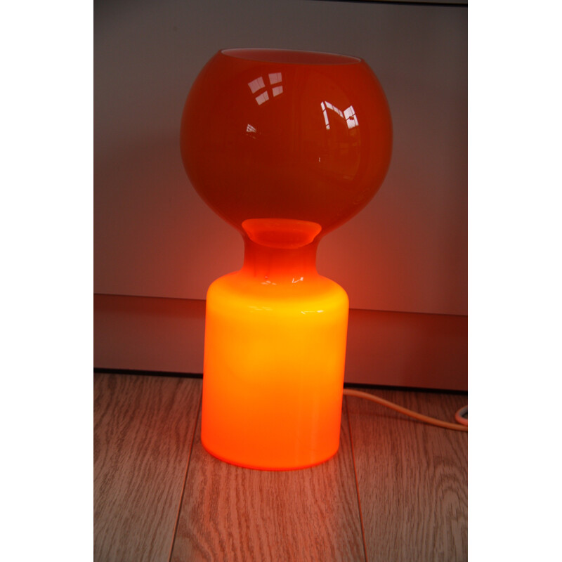 Philips table lamp in orange glass, Jean Paul EMONDS-ALT - 1970s