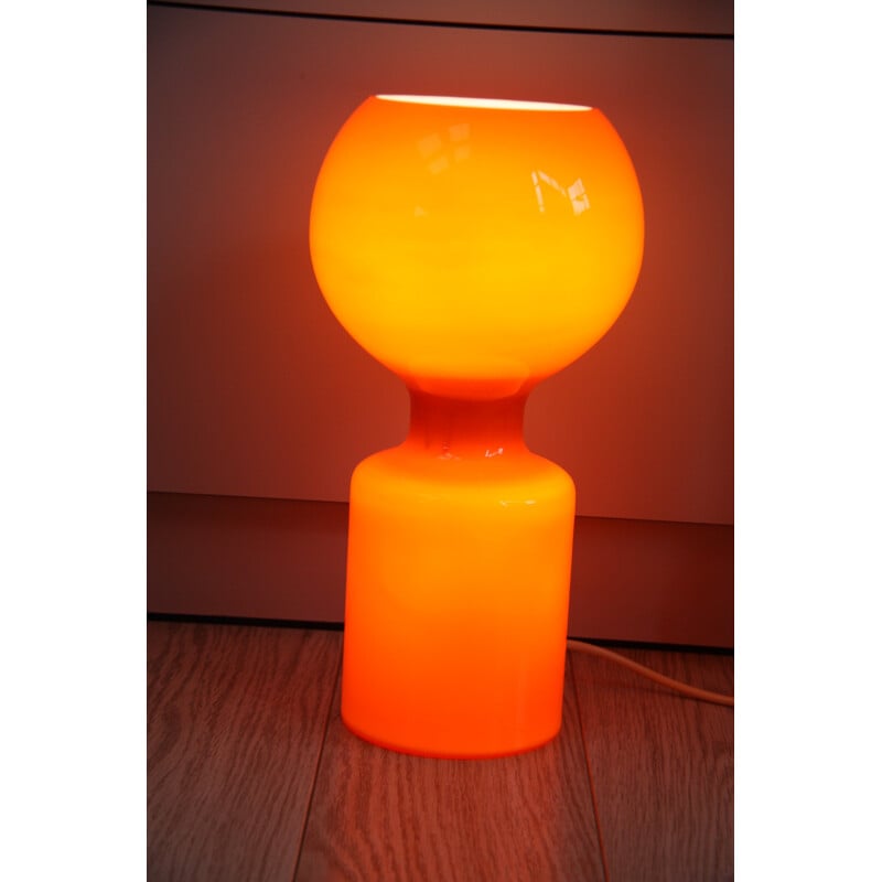 Lampe de table Philips vintage en verre orange, Jean Paul EMONDS-ALT - 1970