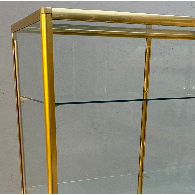 Vintage 2-door  brass display case