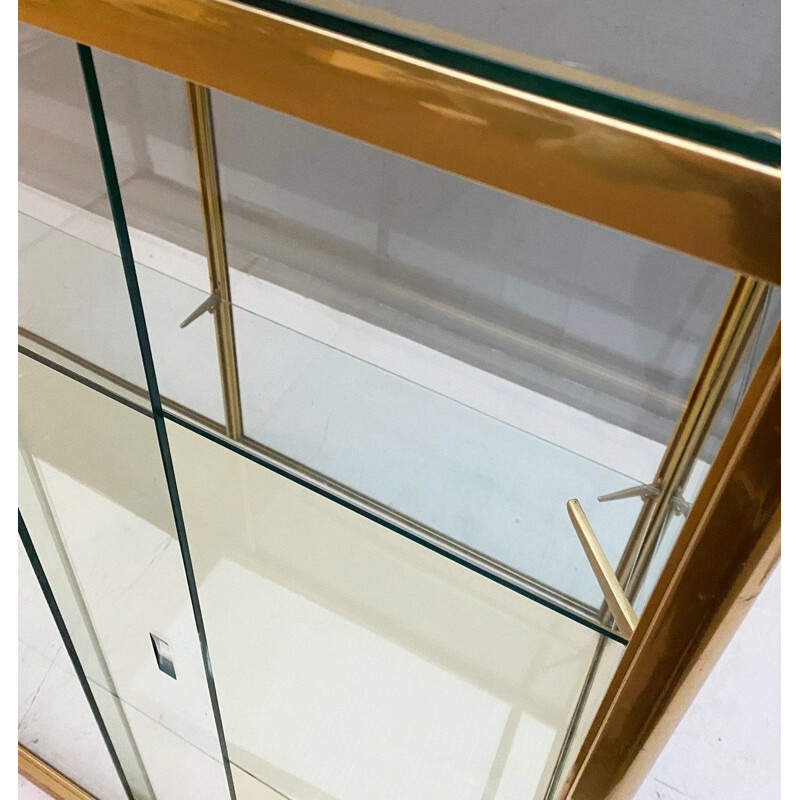 Vintage 2-door  brass display case