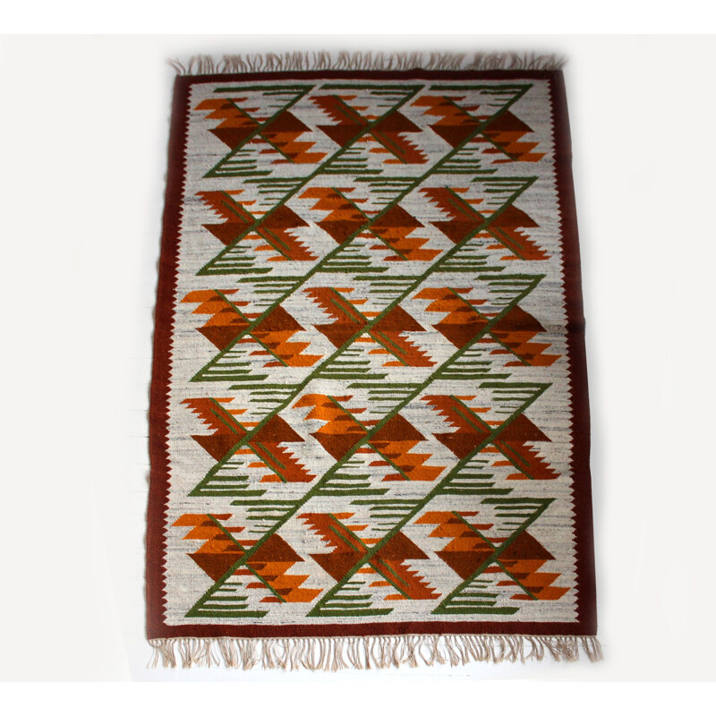 Vintage  Wool Geometric Carpet from Cepelia, Mid-Century 1960s