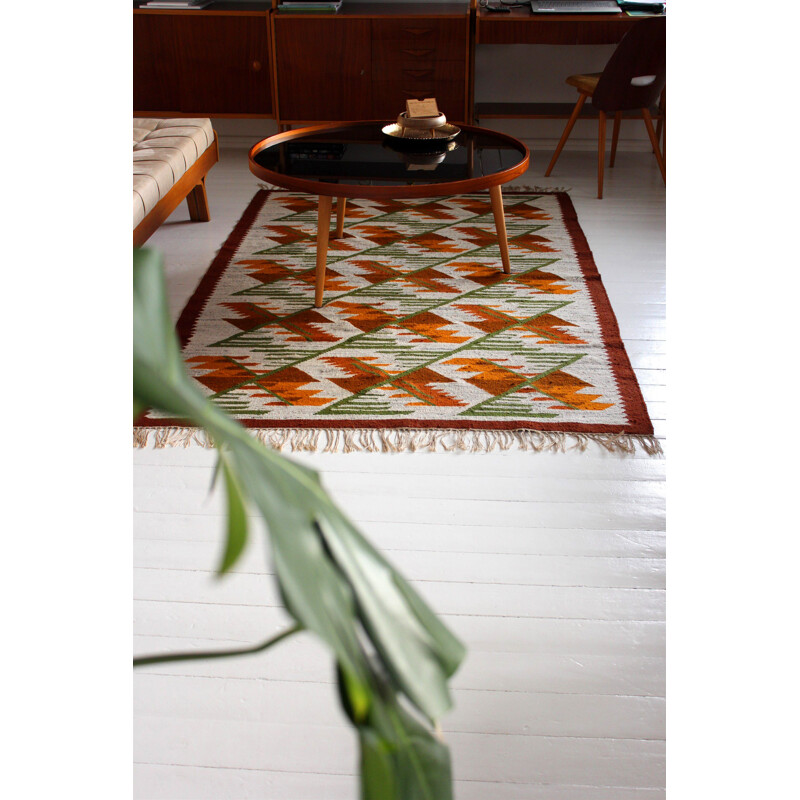 Vintage  Wool Geometric Carpet from Cepelia, Mid-Century 1960s