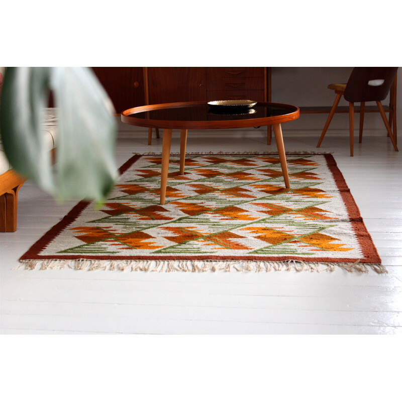 Vintage  Wool Geometric Carpet from Cepelia, Mid-Century 1960s