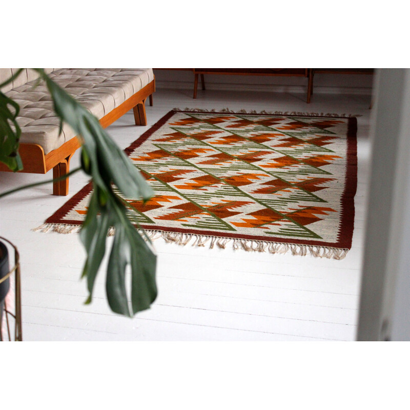 Vintage  Wool Geometric Carpet from Cepelia, Mid-Century 1960s