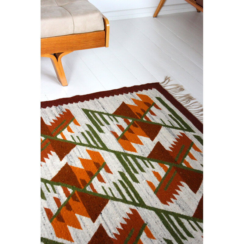 Vintage  Wool Geometric Carpet from Cepelia, Mid-Century 1960s