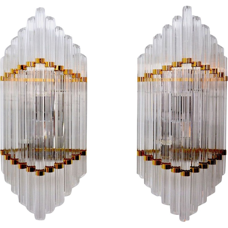 Pair of vintage XXL sconces by Paolo Venini, 1970