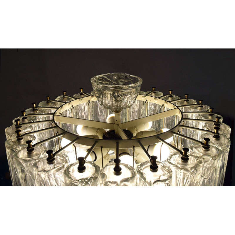 Large vintage Murano glass chandelier by Barovier & Toso 1960