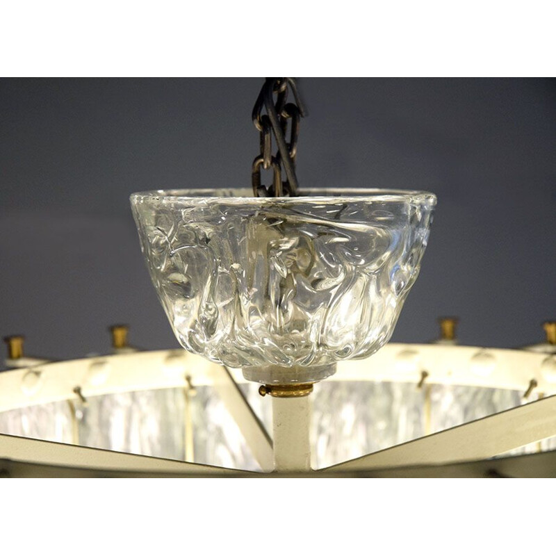 Grand lustre vintage en verre de Murano de Barovier & Toso 1960