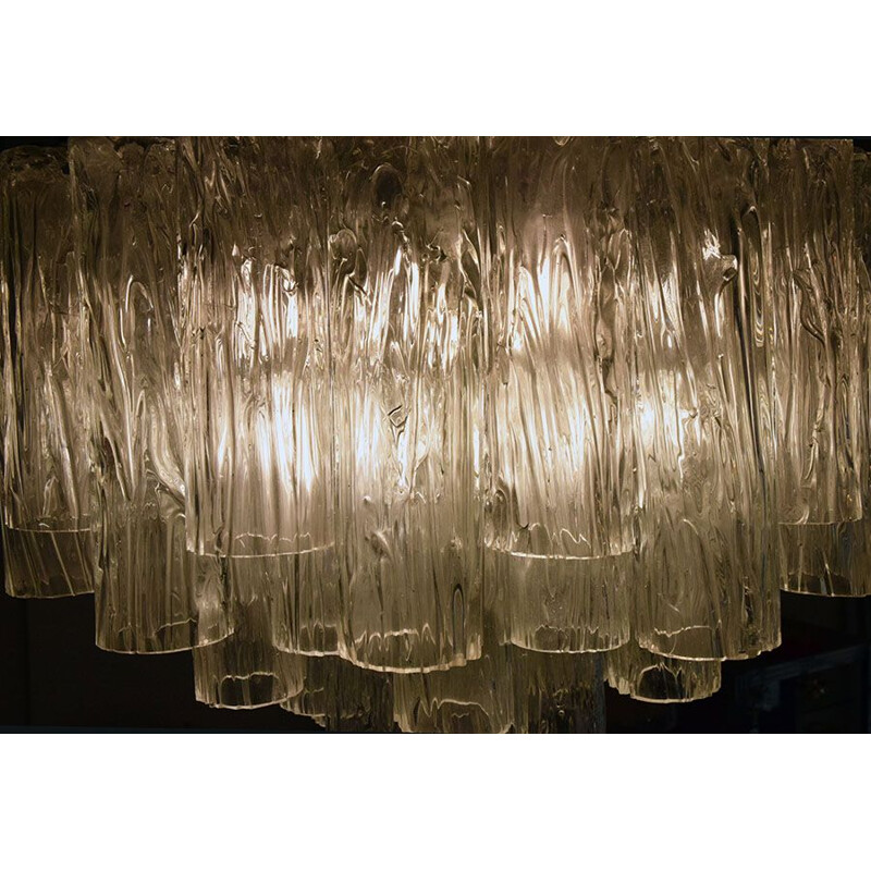 Large vintage Murano glass chandelier by Barovier & Toso 1960