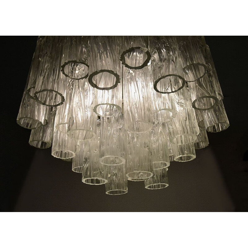 Large vintage Murano glass chandelier by Barovier & Toso 1960