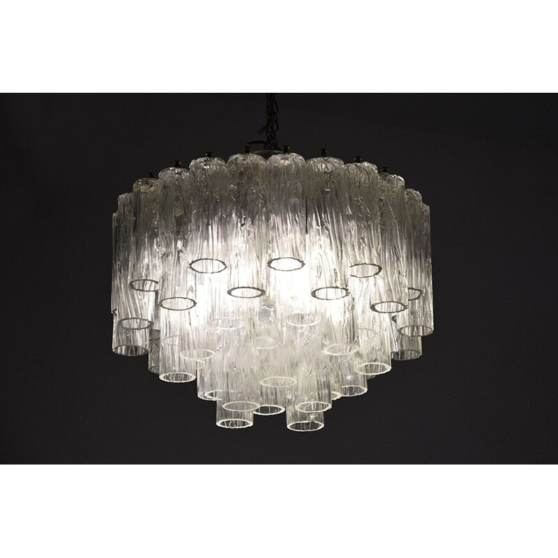 Large vintage Murano glass chandelier by Barovier & Toso 1960