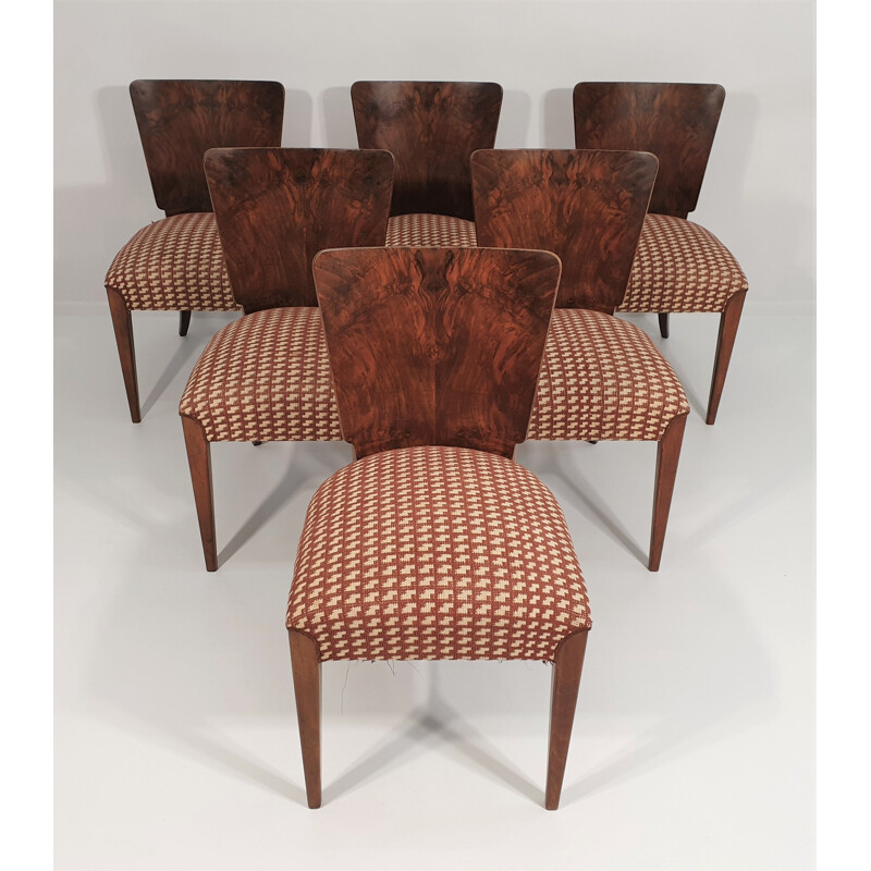 Set of 6 vintage chairs by Jindřich Halabala, Art Deco 1940