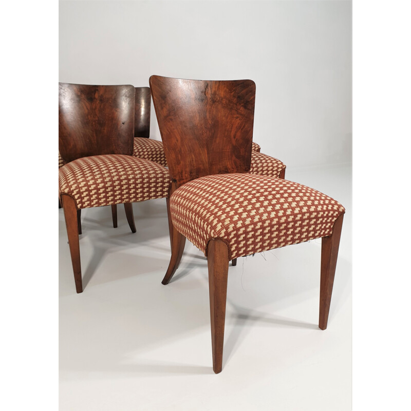 Set of 6 vintage chairs by Jindřich Halabala, Art Deco 1940